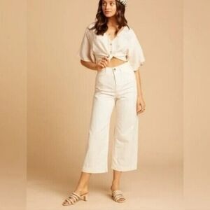 We The Free Cream High-Waisted Culottes Pants 30 (Fits 8)